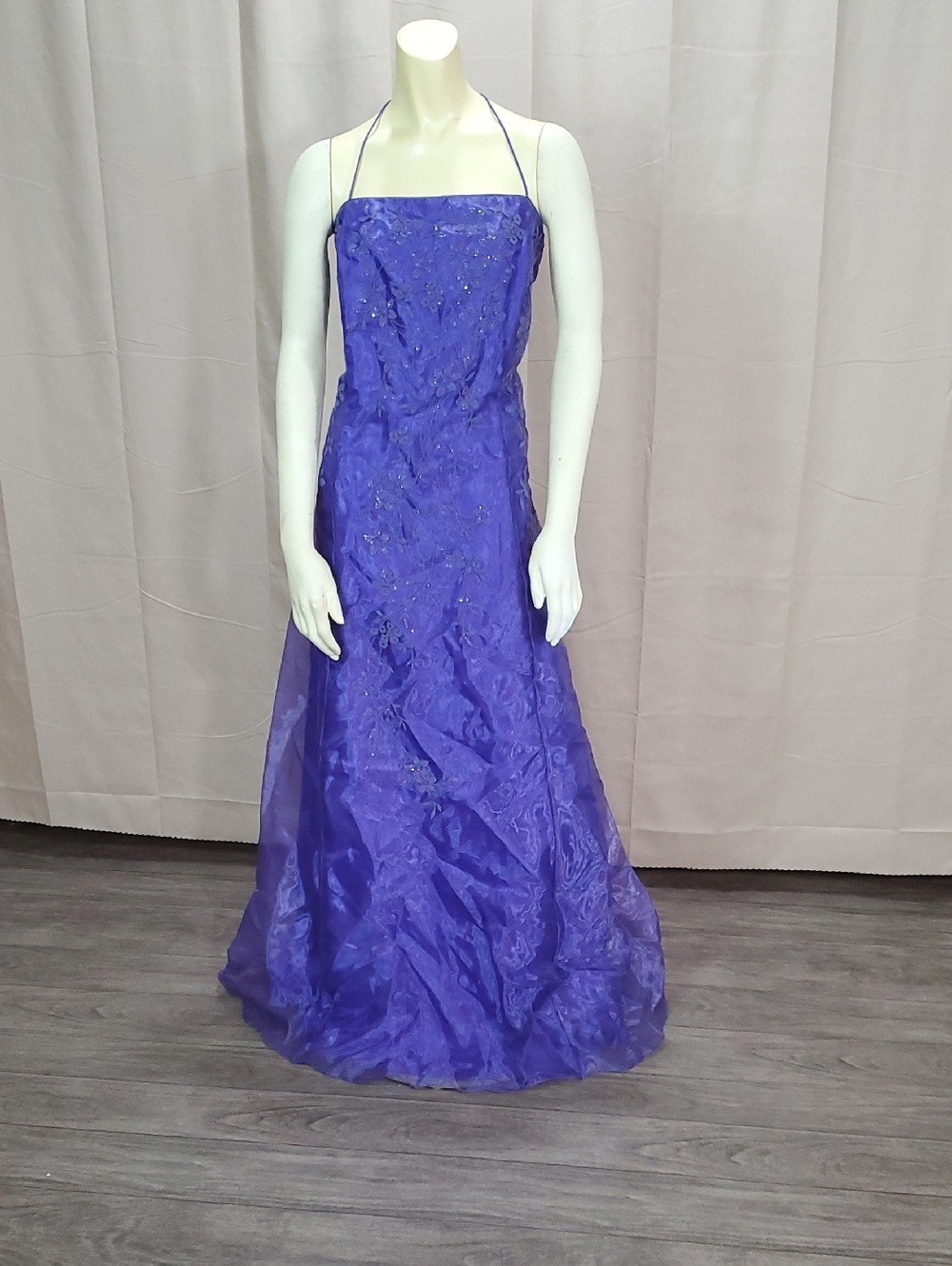 Purple Halter Prom Dress - Elegant Evening Gown